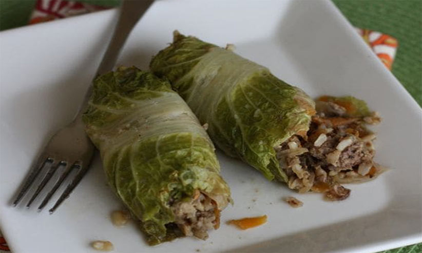 asian lentil cabbage rolls