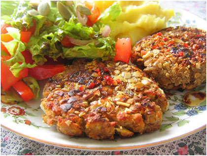 Red Lentil and Butternut Squash Burgers